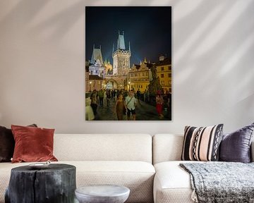 Praag - Kleine Stadstoren bij nacht van t.ART