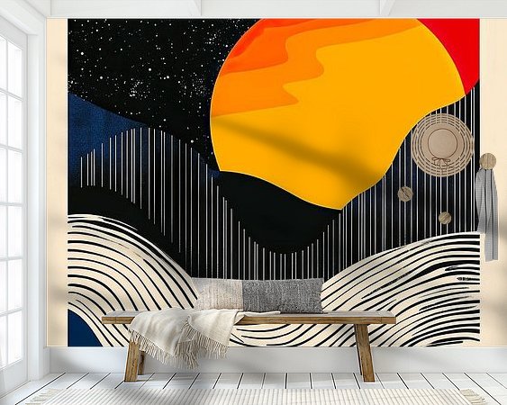 Voorbeeld van het werk in een kamer