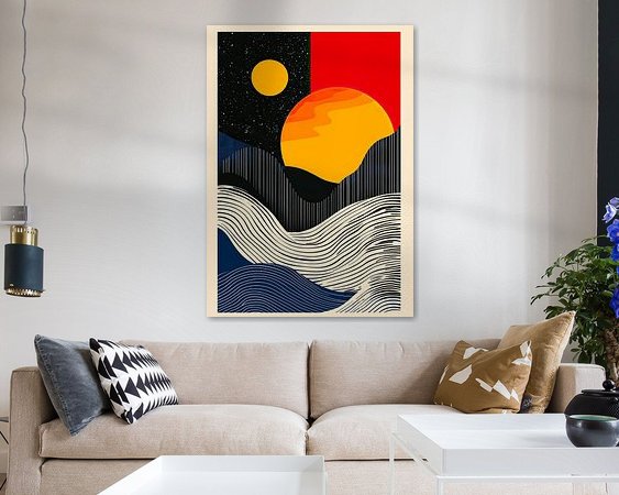 Voorbeeld van het werk in een kamer