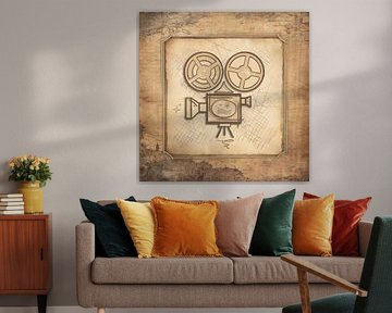 Old film projector, vintage art for filmmakers: actors, directors, cameramen