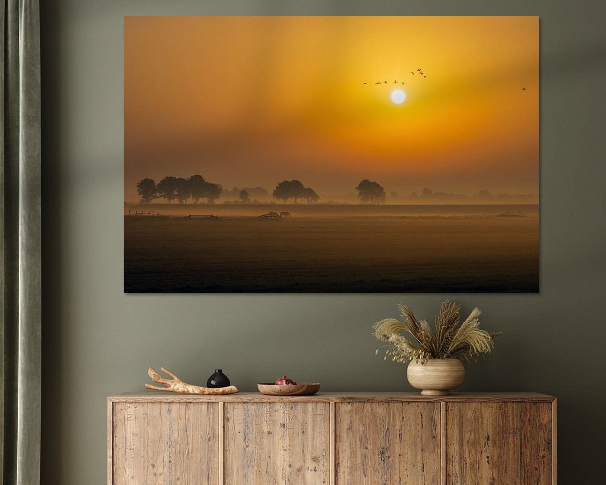 Voorbeeld van het werk in een kamer