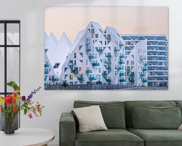 Iceberg Aarhus tijdens zonsondergang