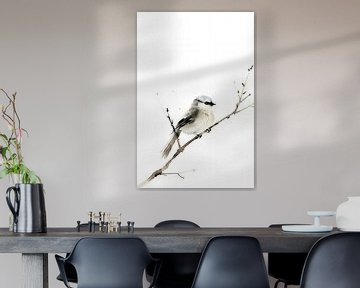 Aquarel staartmees van Christian Müringer