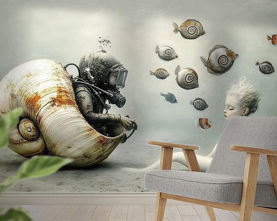 Voorbeeld van het werk in een kamer