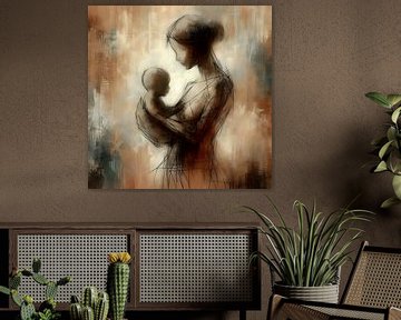 Woman with baby van FoXo Art