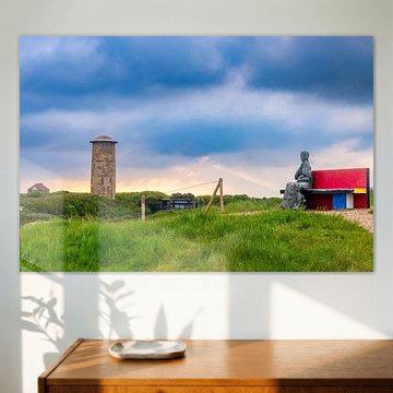 Nehalennia sur le banc près du château d'eau