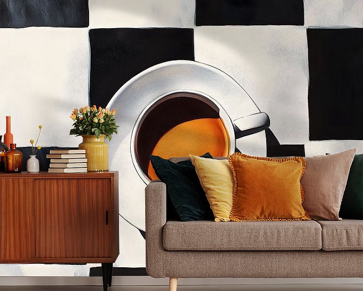 Voorbeeld van het werk in een kamer