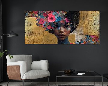 Vrouw Bloemenportret | Bloom Gazer van Kunst Kriebels