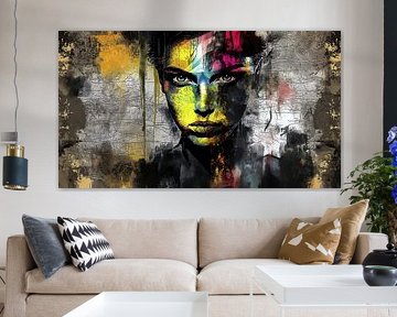 Abstract portret van een sterke vrouw
