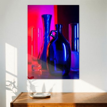 Ein Farbenspiel in rot und blau