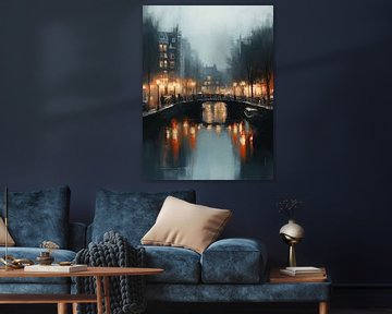 Brug over de gracht in Amsterdam van Studio Allee