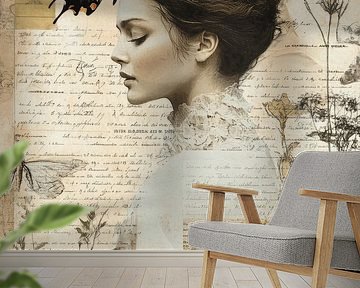 Poetische Collage mit Schmetterlingen