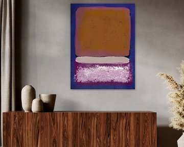 Modern abstract expressionisme. Kobaltblauw, oker, paars. van Dina Dankers