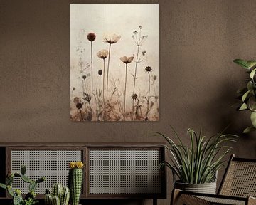 Bloemen in vintage en Japandi stijl van Japandi Art Studio