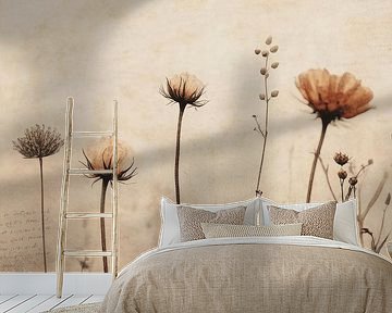 Flowers in vintage and Japandi style by Japandi Art Studio