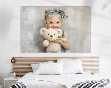 The girl and her teddy bear by Heike Hultsch