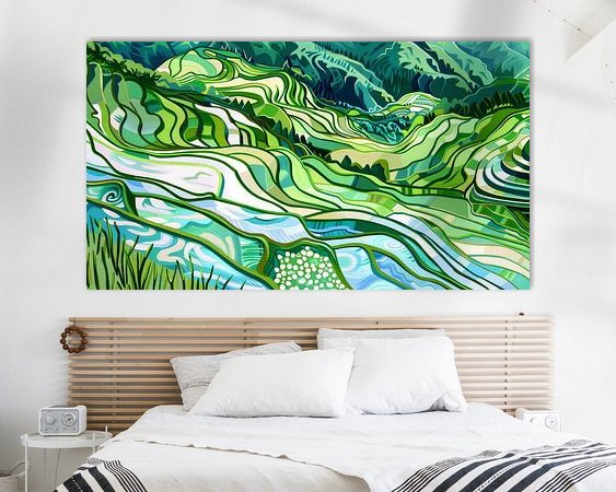 Voorbeeld van het werk in een kamer