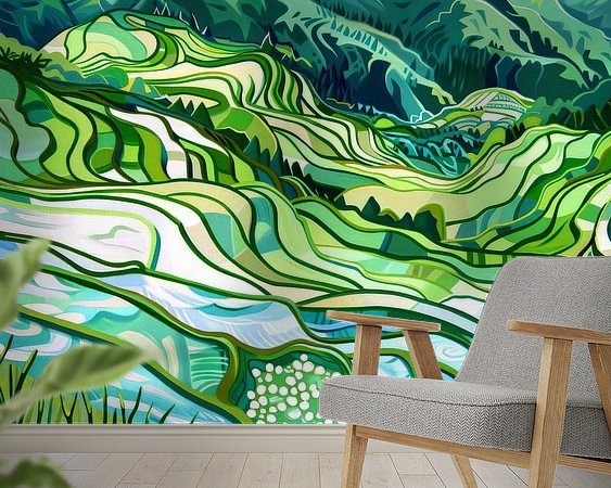 Voorbeeld van het werk in een kamer