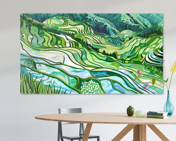 Voorbeeld van het werk in een kamer