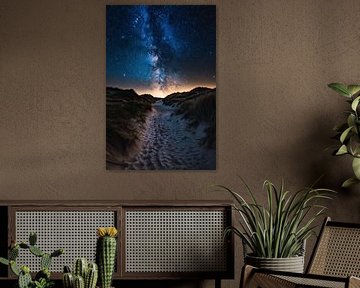Dünenlandschaft am Abend mit Milchstraße Wattenmeer