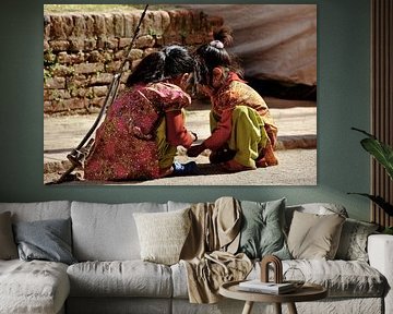 Innocent Games in the Streets of Kathmandu by Frank Photos