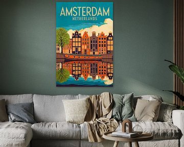 Amsterdam, Nederland. van Poster Art Shop