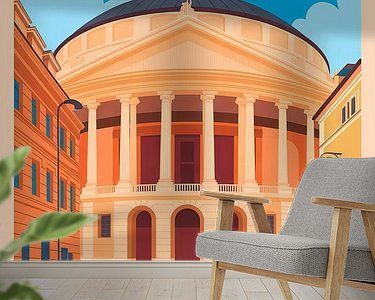 Voorbeeld van het werk in een kamer