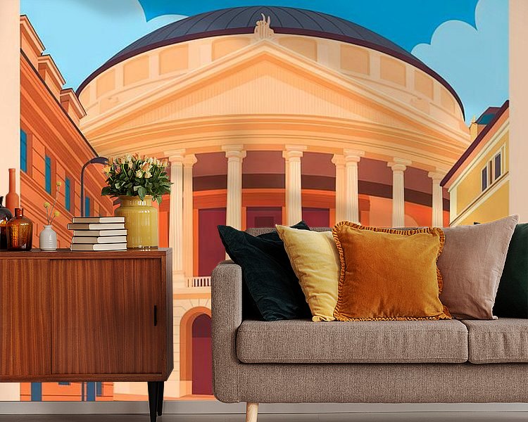 Voorbeeld van het werk in een kamer