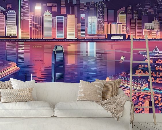 Voorbeeld van het werk in een kamer