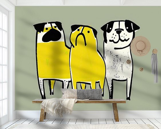 Voorbeeld van het werk in een kamer