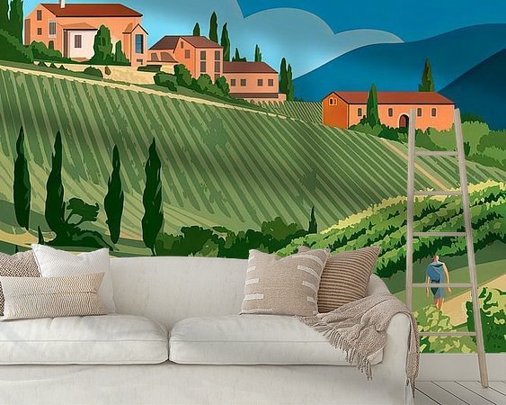 Voorbeeld van het werk in een kamer