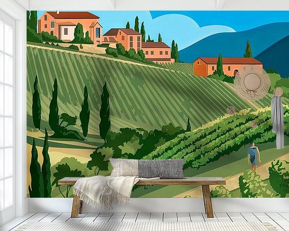 Voorbeeld van het werk in een kamer