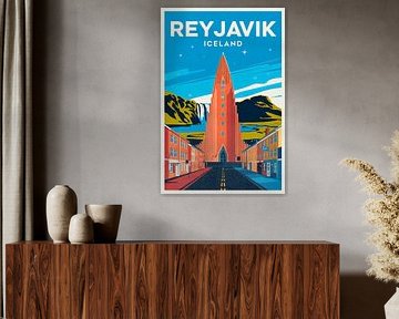 Reykjavik, Iceland. by Poster Art Shop