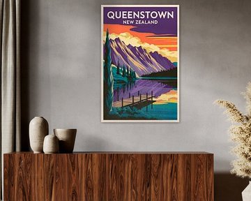Queenstown, New Zealand. by Poster Art Shop