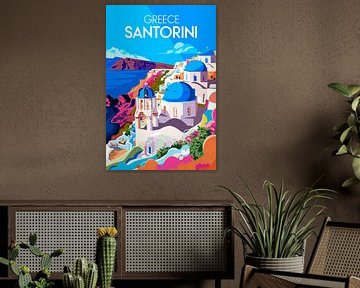 Santorini: colourful coastal idyll by Poster Art Shop