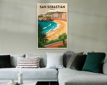San Sebastián, Spain. by Poster Art Shop