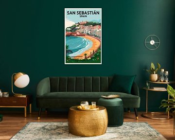 San Sebastián, Spain by Poster Art Shop