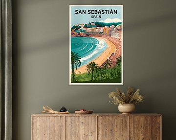 San Sebastián, Spain. by Poster Art Shop