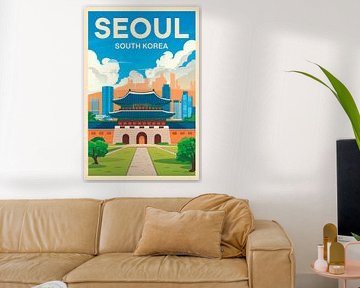 Séoul, Corée du Sud. sur Poster Art Shop