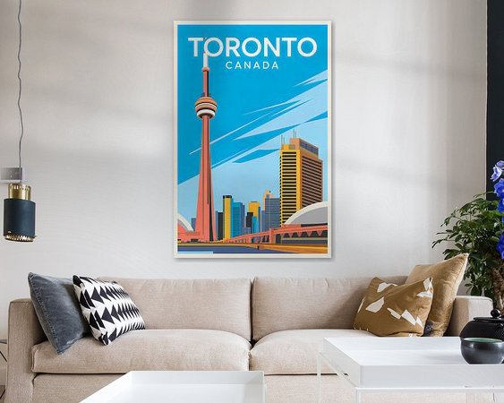 Voorbeeld van het werk in een kamer