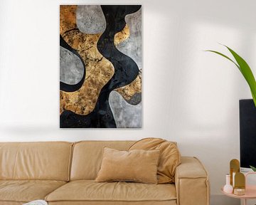 Artwork of gold, black and white a touch of allure by Digitale Schilderijen