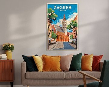 Zagreb, Kroatië van Poster Art Shop