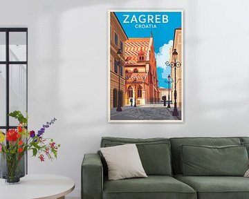 Zagreb, Kroatië van Poster Art Shop