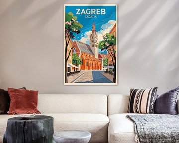 Zagreb, Kroatië van Poster Art Shop