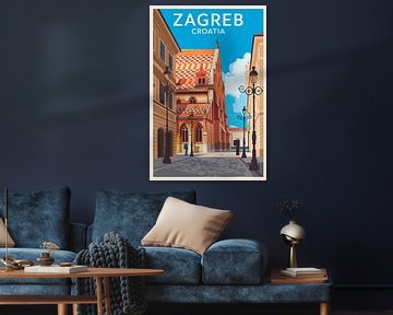 Zagreb, Kroatië van Poster Art Shop