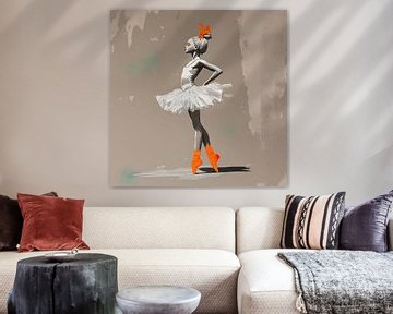 Balletmeisje met oranje accenten van Lauri Creates