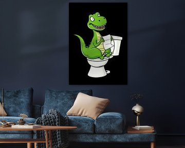 Groene dinosaurus en toilet van MIROKU