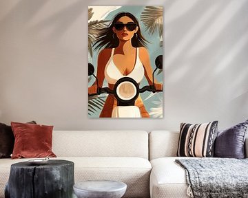Boho Vespa vrouw van Frank Daske | Foto & Design