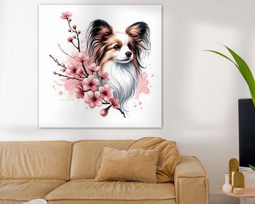 Fleurs de cerisier Watercolor Papillon