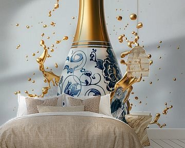 Champagne Delfts Blauw met Goud van Marianne Ottemann - OTTI